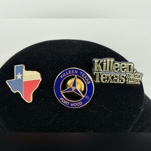 Fort Hood and Killeen Texas Pin Set
